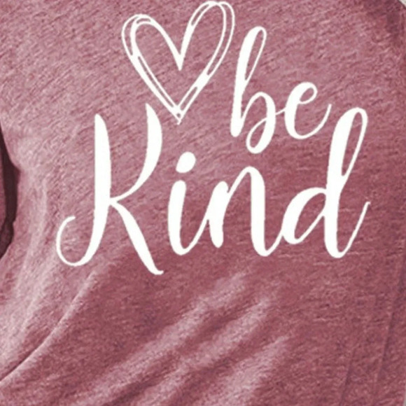 BE KIND NEW WOMENS PINK GRAPHIC TEE TOP TSHIRT SHIRT SUMMER CAUSAL FALL SIZE S - Picture 4 of 6
